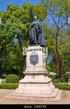 Statue des Marquess of Bute in Friary Gardens, Cardiff Stadtzentrum, Wales Stockfoto