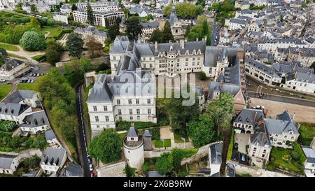 Drohnenfoto Blois Castle Frankreich Europa Stockfoto