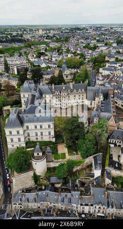 Drohnenfoto Blois Castle Frankreich Europa Stockfoto