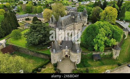 Drohnenfoto Schloss Pompadour Frankreich Europa Stockfoto