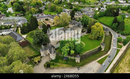 Drohnenfoto Schloss Pompadour Frankreich Europa Stockfoto