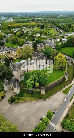 Drohnenfoto Schloss Pompadour Frankreich Europa Stockfoto