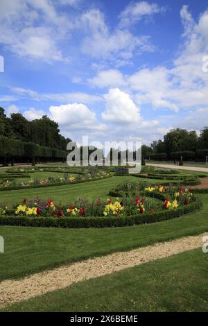 Französische Gärten des Chateau de Luneville, bekannt als „Le Versailles Lorrain“. Luneville, Lothringen, Frankreich Stockfoto