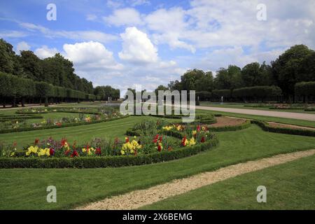 Französische Gärten des Chateau de Luneville, bekannt als „Le Versailles Lorrain“. Luneville, Lothringen, Frankreich Stockfoto