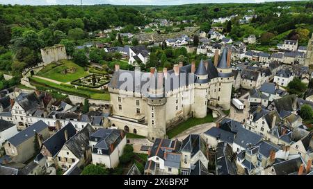 Drohnenfoto Schloss Langeais Frankreich Europa Stockfoto