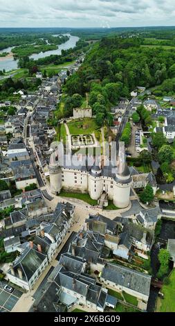 Drohnenfoto Schloss Langeais Frankreich Europa Stockfoto