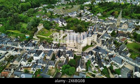 Drohnenfoto Schloss Langeais Frankreich Europa Stockfoto