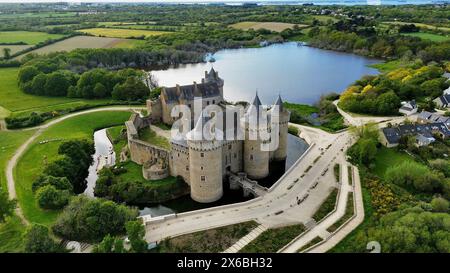 Drohnenfoto Schloss Suscinio Frankreich europa Stockfoto