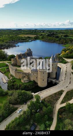 Drohnenfoto Schloss Suscinio Frankreich europa Stockfoto