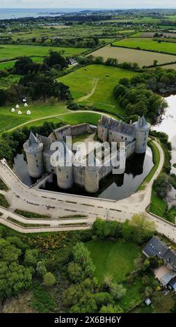 Drohnenfoto Schloss Suscinio Frankreich europa Stockfoto