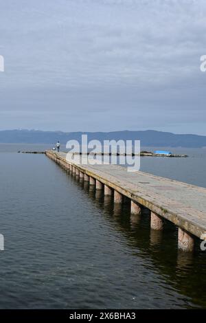 Nordmakedonien, Ohrid, Blick auf den See und die Altstadt Stockfoto