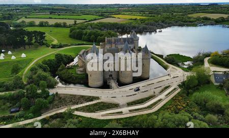 Drohnenfoto Schloss Suscinio Frankreich europa Stockfoto