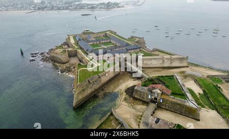Drohnenfoto Port-Louis Zitadelle Frankreich Europa Stockfoto