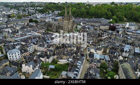 Drohnenfoto Quimper France Europe Stockfoto