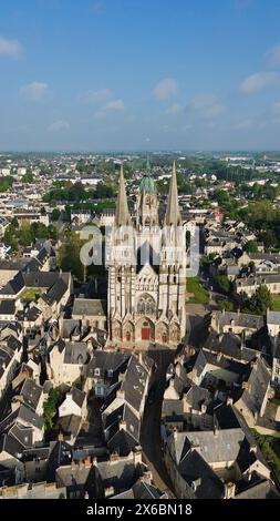 Drohnenfoto Bayeux Kathedrale Frankreich Europa Stockfoto