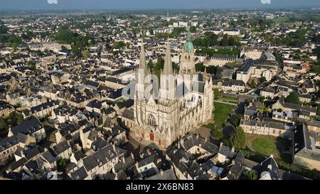 Drohnenfoto Bayeux Kathedrale Frankreich Europa Stockfoto