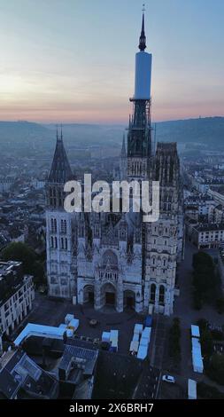 Drohnenfoto Rouen-Kathedrale Frankreich Europa Stockfoto