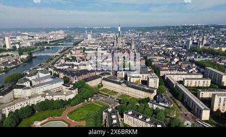 Drohnenfoto Rouen Frankreich Europa Stockfoto