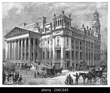 Die Royal Exchange, Manchester, England. Ende des 19. Jahrhunderts. Schwarz-weiß-Illustration aus unserem eigenen Land Band III, veröffentlicht von Cassell, Petter, Galpin & Co. Im späten 19. Jahrhundert. Stockfoto