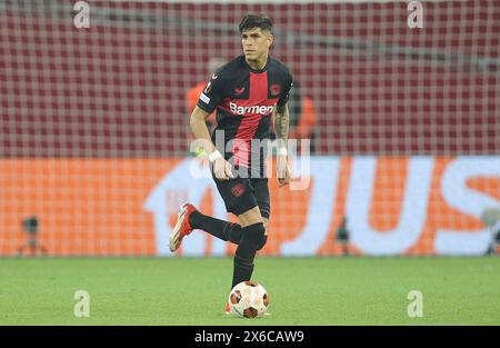 firo : 09.05.2024 Fußball , Fußball , Männer UEFA Euro League Europa League Euro League Halbfinale Rückspiel Bayer Leverkusen - ALS Roma 2:2 Piero Hincapie Einzelaktion Stockfoto