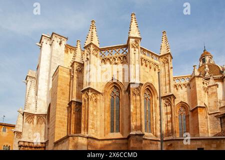 Tarragonas Kathedrale Saint Thecla, erbaut von 1170 bis 1331 in einer Mischung aus romanischen und gotischen Stilen Stockfoto