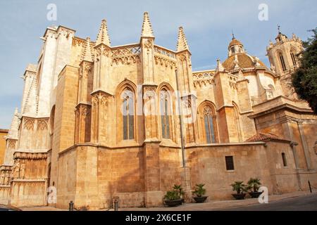 Tarragonas Kathedrale Saint Thecla, erbaut von 1170 bis 1331 in einer Mischung aus romanischen und gotischen Stilen Stockfoto