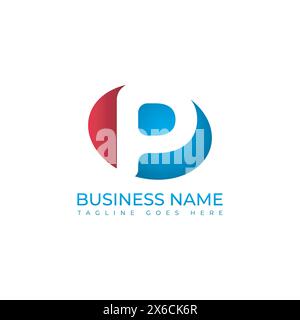 Negative Leerzeichen elips Logo Buchstabe P. Buchstabe P Logo Vorlage Design Vektor Design bearbeitbar skalierbar EPS 10 Stock Illustration Stock Vektor