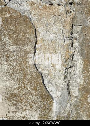 Hintergrund der alten Rissbeton-Wandstruktur Stockfoto