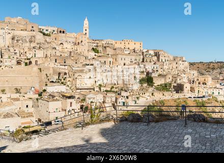 Matera, antike Stadt (Sassi di Matera), Basilicata, Süditalien. Unesco-Weltkulturerbe. Stockfoto