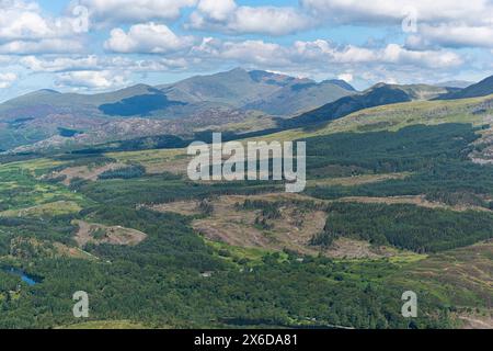 Hubschrauberflugzeug im Eryri-Nationalpark Stockfoto