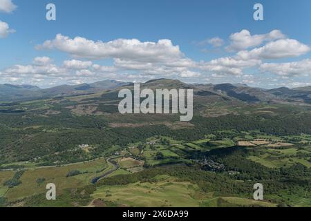 Hubschrauberflugzeug im Eryri-Nationalpark Stockfoto