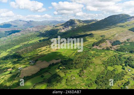 Hubschrauberflugzeug im Eryri-Nationalpark Stockfoto