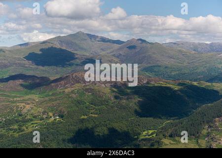 Hubschrauberflugzeug im Eryri-Nationalpark Stockfoto