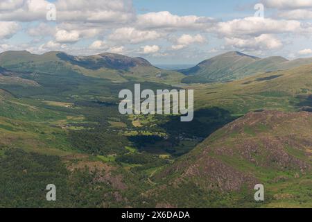 Hubschrauberflugzeug im Eryri-Nationalpark Stockfoto