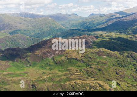 Hubschrauberflugzeug im Eryri-Nationalpark Stockfoto