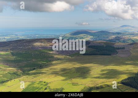 Hubschrauberflugzeug im Eryri-Nationalpark Stockfoto