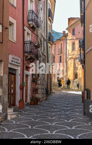 Blicke auf das Bergdorf Palena. Palena, Provinz Chieti, Abruzzen, Italien, Europa Stockfoto