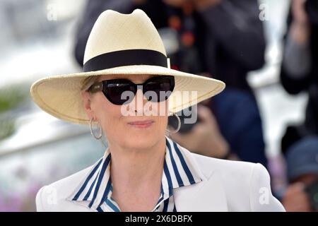 Rom, Italien. Mai 2024. CANNES, FRANKREICH - 14. MAI: Meryl Streep nimmt an einem Fotogespräch Teil, als sie beim 77. Jährlichen Filmfestival in Cannes am 14. Mai 2024 in Cannes eine Ehrenpalme erhält Stockfoto