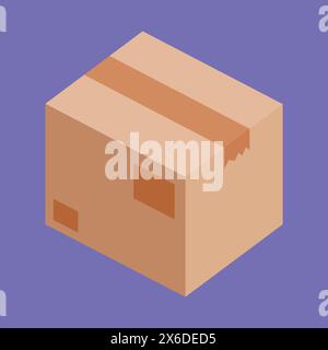 Vektor-Illustration Aus Karton. Karton Verpackung Vektor. Umkarton-Versandverpackung Stock Vektor