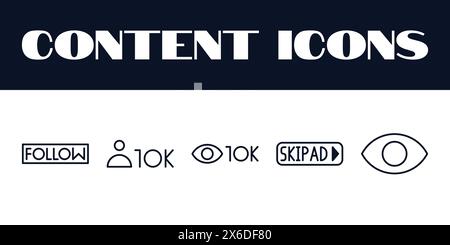 Content Creator-Symbole Festgelegt. Influencer Symbol Illustration Vektor. Vektor für Social Media-Inhalte. Stock Vektor