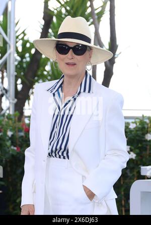 Cannes, Frankreich. Mai 2024. Meryl Streep nimmt an einem Fotobesuch Teil und erhält eine Ehrenpalme beim 77. Filmfestival in Cannes am 14. Mai 2024 im Palais des Festivals. Foto: DGP/imageSPACE Credit: Imagespace/Alamy Live News Stockfoto