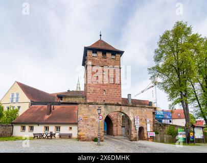 Stadttor Unteres Tor Wolframs-Eschenbach Mittelfranken, Mittelfranken Bayern, Bayern Deutschland Stockfoto