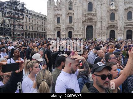 Mailand, Italien. Mai 2024. Generalproben für das große Konzert auf der Piazza Duomo Mailand für Radio Italia. Quelle: Unabhängige Fotoagentur/Alamy Live News Stockfoto