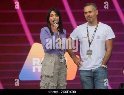 Mailand, Italien. Mai 2024. Generalproben für das große Konzert auf der Piazza Duomo Mailand für Radio Italia. Quelle: Unabhängige Fotoagentur/Alamy Live News Stockfoto