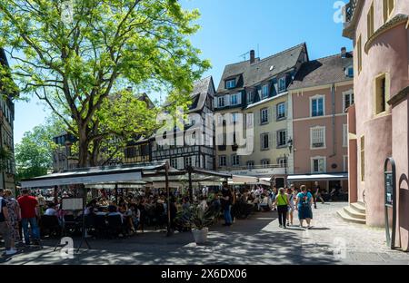 Die wunderschöne Altstadt von Colmar. Elsass, Frankreich, Europa Stockfoto