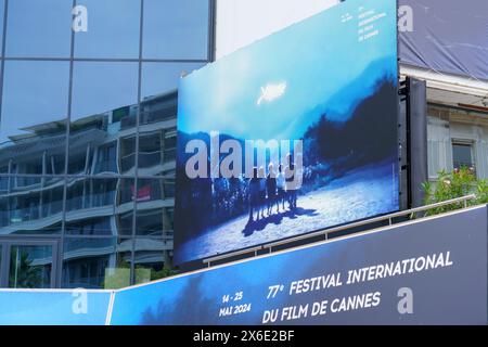 Cannes, Frankreich. Mai 2024. CANNES - 14. MAI: Illustrationen während der 77. Filmfestspiele von Cannes am 14. Mai 2024 im Palais des Festivals in Cannes, Frankreich Stockfoto