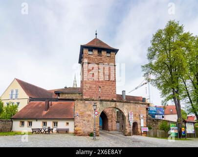 Wolframs-Eschenbach: Stadttor Unteres Tor in Mittelfranken, Mittelfranken, Bayern, Deutschland Stockfoto