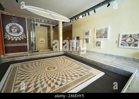 Ausstellung des antiken Mosaiks im Sousse-Raum im Bardo-Nationalmuseum in Tunis, Afrika Stockfoto