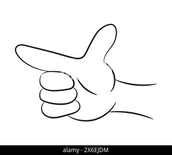 Einfache und ausdrucksstarke Handkritzelung mit Zeigefinger, Anleitung, Anleitung und Anleitung. Stock Vektor