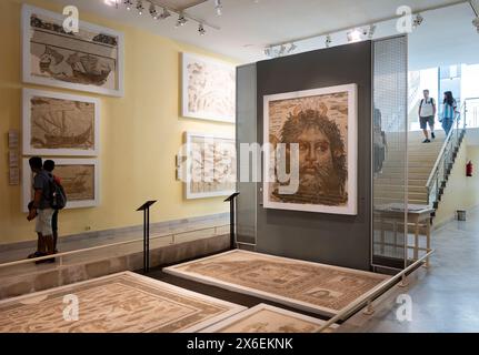 Ausstellung des antiken Mosaiks im Sousse-Raum im Bardo-Nationalmuseum in Tunis, Afrika Stockfoto